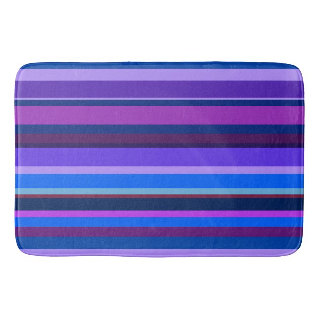 Tapis De Bain Bleu et violet bandes horizontales (Devant)