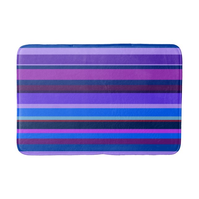Tapis De Bain Bleu et violet bandes horizontales (Devant)