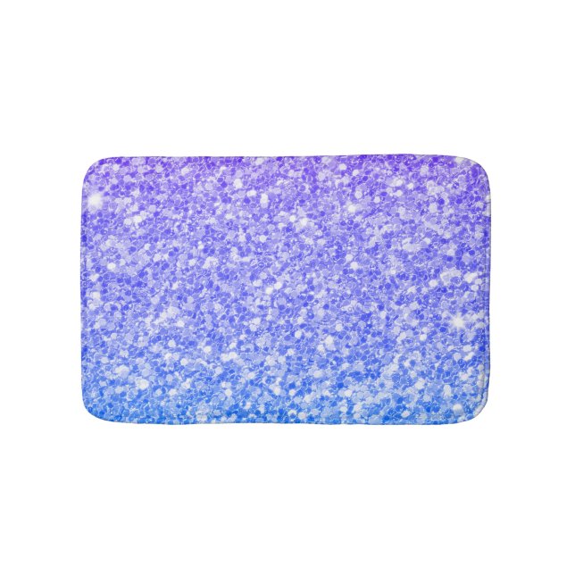Tapis De Bain Bleu Étincelant Et Parties scintillant Violette (Devant)