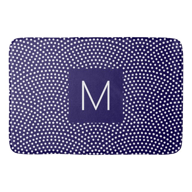 Tapis De Bain Bleu foncé Même Komon (peau de requin) Monogramme (Devant)