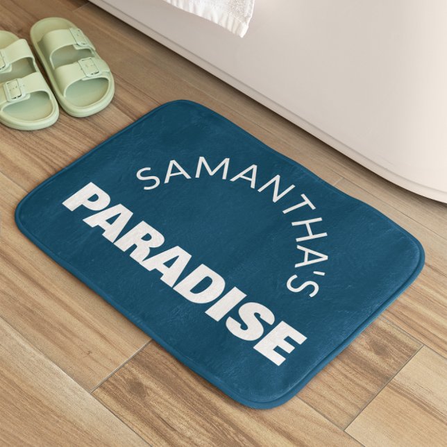 Tapis de bain bleu foncé personnalisé (Créateur téléchargé)