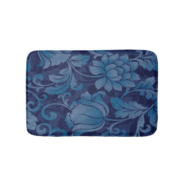 Tapis De Bain Bleu Gracé Bain Floral Mat (Devant)