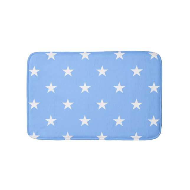 Tapis De Bain Bleu Grandes Étoiles Bain Mat (Devant)