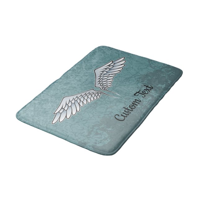 Tapis De Bain Bleu-Gris Ailes Bain Mat (Angle)