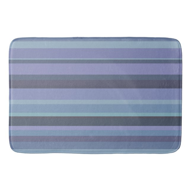 Tapis De Bain Bleu-gris, bandes horizontales (Devant)