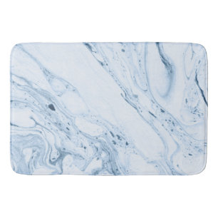 Tapis De Bain Bleu-gris marbre tourbillons arrière - plan