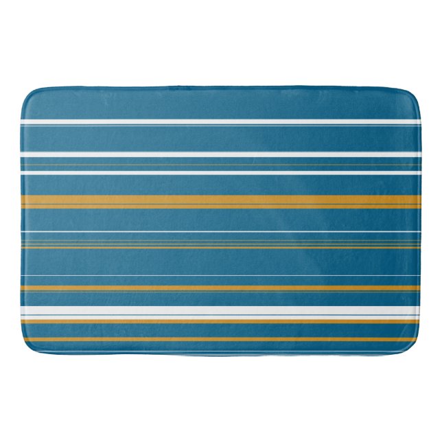 Tapis De Bain Bleu jaune et blanc (Devant)