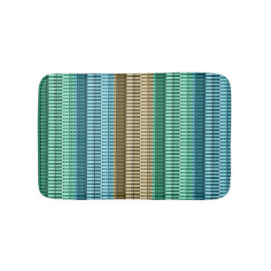 Tapis De Bain Bleu Jaune Vert élégant Moderne Motif Abstrait