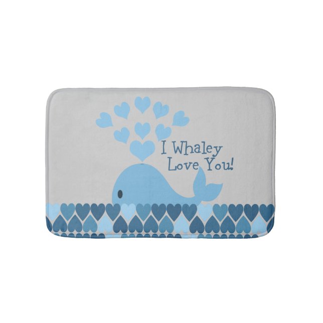 Tapis De Bain Bleu Je Whaley T'Aime ! (Devant)