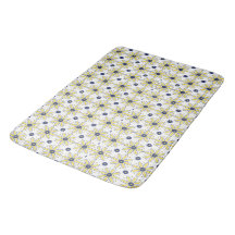Bleu marine et marguerite méditerranéenne jaune 