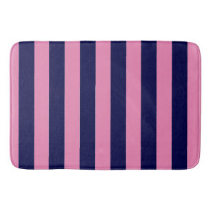 Tapis De Bain Bleu marine et rose clair