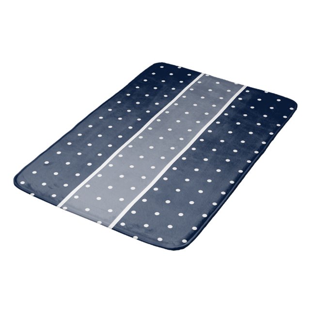 Tapis De Bain Bleu marine motif moderne (Angle)