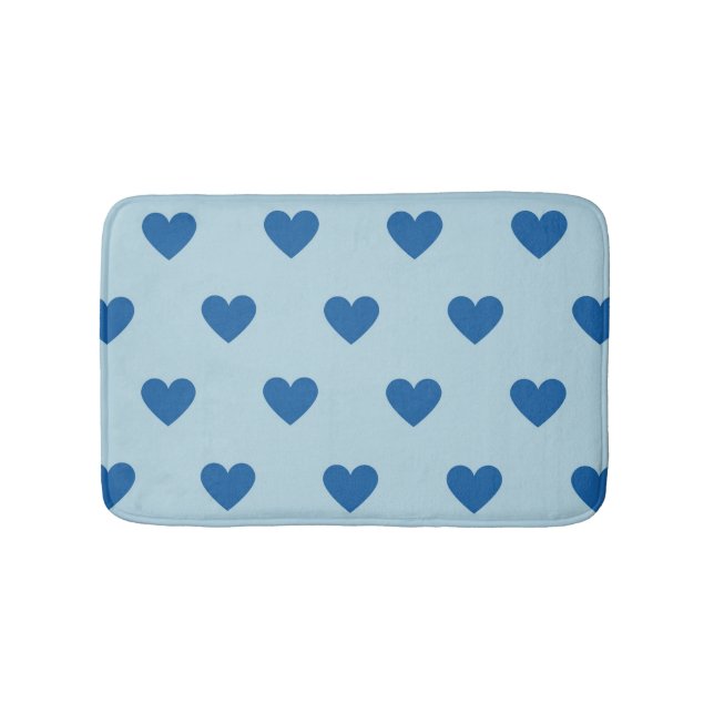 Tapis De Bain Bleu mignon simple Motif de coeur (Devant)