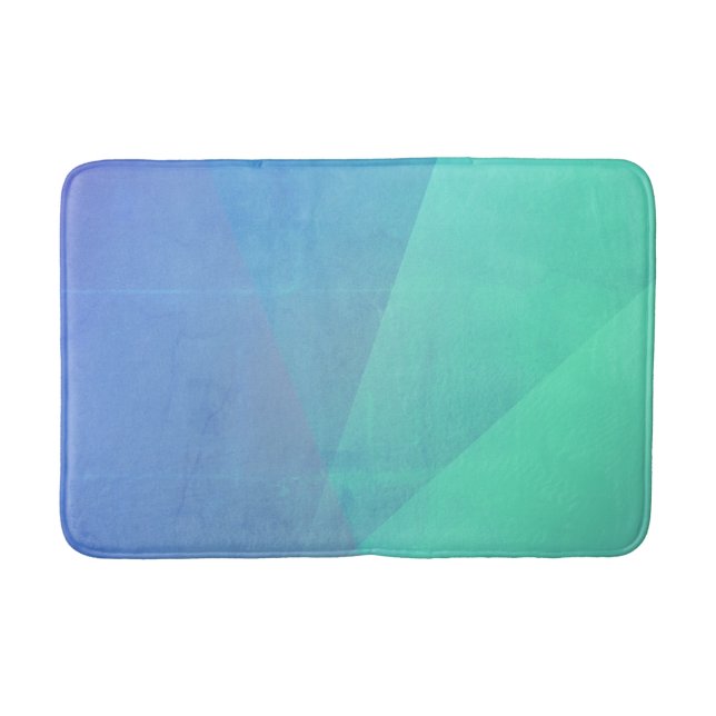 Tapis De Bain Bleu moderne Aqua & Turquoise Dégradé Géométrique (Devant)