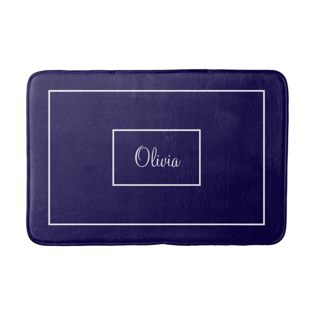 Tapis De Bain Bleu monogrammé  (Devant)