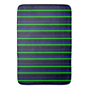 Tapis De Bain Bleu Noir Grandes Vertes