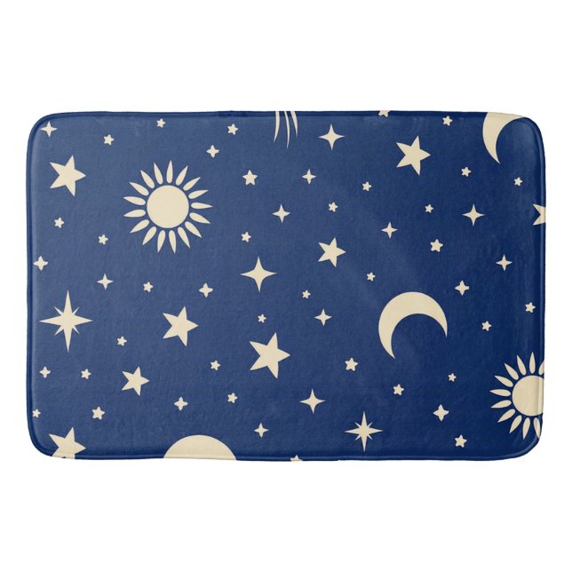 Tapis De Bain Bleu Nuit Céleste (Devant)