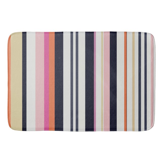 Tapis De Bain Bleu, orange et rose (Devant)