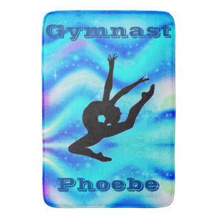 Tapis de bain bleu personnalisé pour gymnastique a