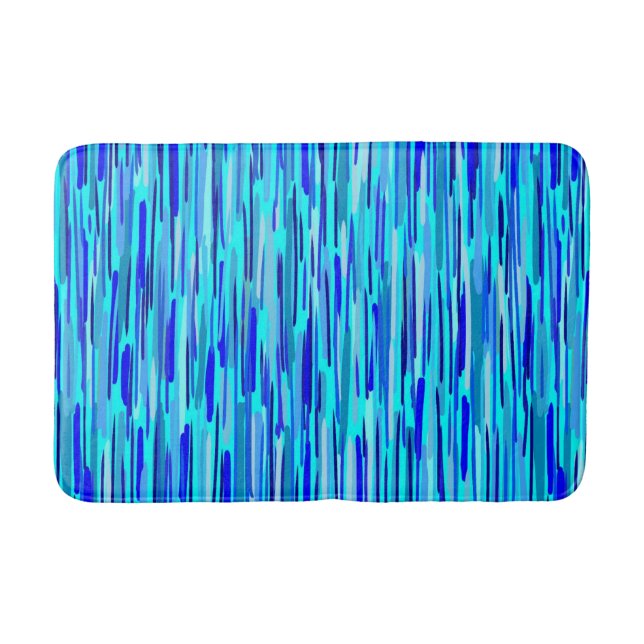Tapis De Bain Bleu pluie gouttes Abstraites  (Devant)