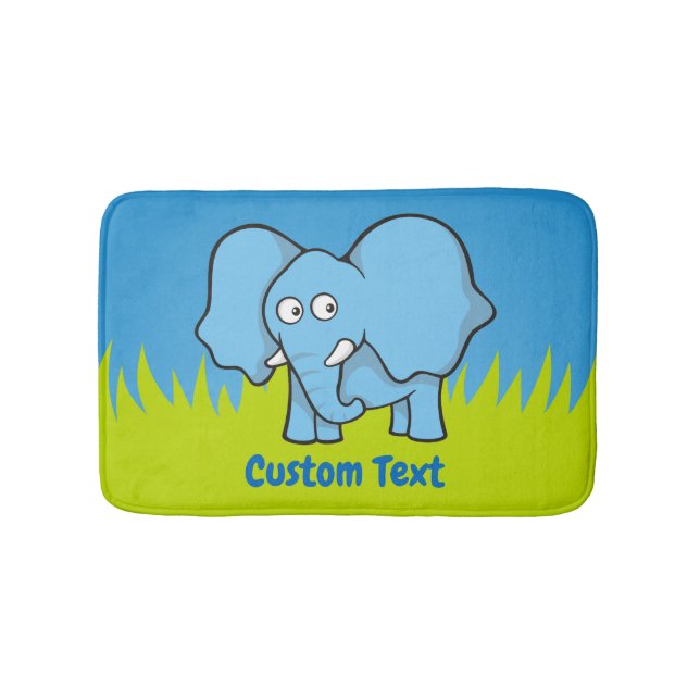 Tapis de bain bleu pour éléphant (Devant)