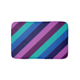 Tapis De Bain Bleu pourpre Turquoise rayures Petit Mat de bain