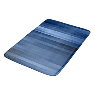 Tapis De Bain Bleu rayures nuances de Bars Bleus