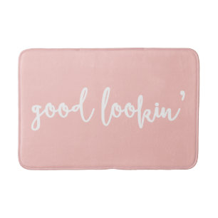 Tapis De Bain Bleu rose bon regard' Calligraphie Script