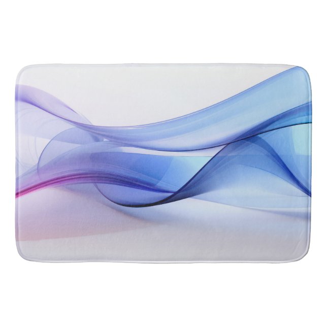 Tapis De Bain Bleu transparent et formes lavande (Devant)