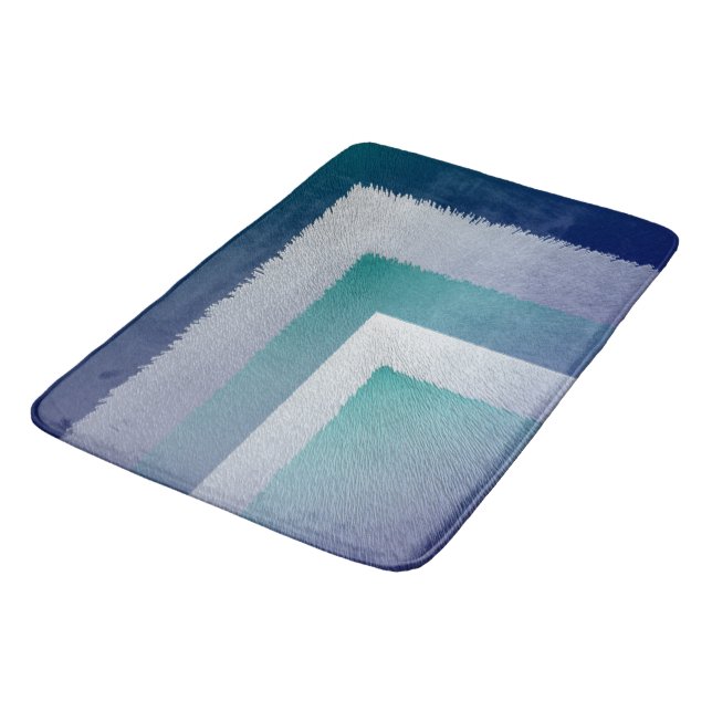 Tapis De Bain bleu turquoise gris ex pastel (Angle)
