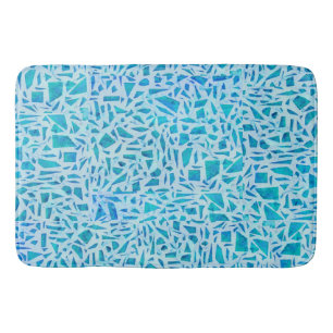 Tapis De Bain Bleu Turquoise Mosaïque Carrelage Moderne Chic