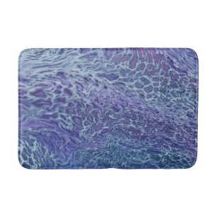 Tapis De Bain Bleu & Violet Acrylique Abstrait Fluid Art