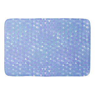 Tapis De Bain Bleu Violet Triangles Géométriques Tendance