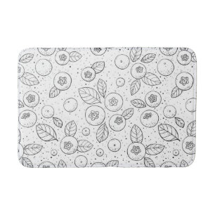 Tapis De Bain Bleuets en noir et blanc