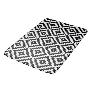 Tapis De Bain Bloc aztèque Ptn de symbole noir et blanc I