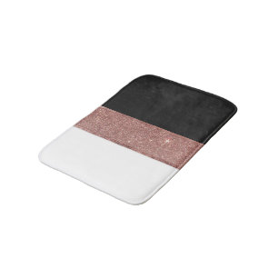 Tapis De Bain Blocs blancs de couleur d'or de noir rose moderne