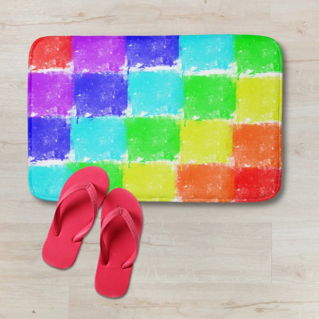 Tapis De Bain Blocs de couleurs modernes Motif Abstrait (Créateur téléchargé)