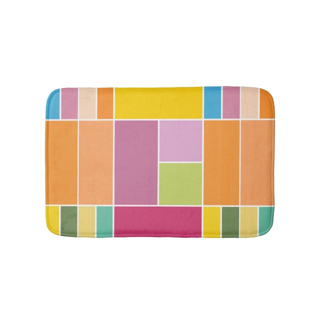 Tapis De Bain Blocs géométriques au printemps (Devant)