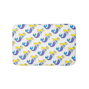 Tapis De Bain Blonde nage Sirène fille pourpre Queue Océan Mer