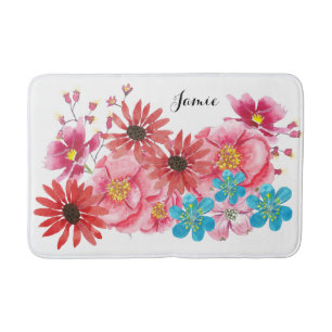 Tapis De Bain Bloom Fleur sauvage Folksy Personnalisé