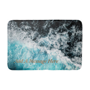 Tapis De Bain Blue Black Ocean Waves Hawaii personnalisable