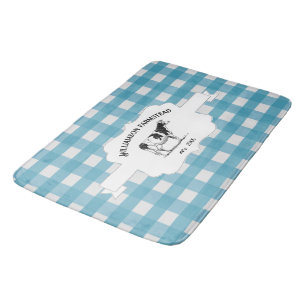 Tapis De Bain Blue Buffalo Plaid Farm Vache Mat