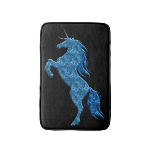 Tapis De Bain Blue Fire Rearing Unicorn Bath Mat