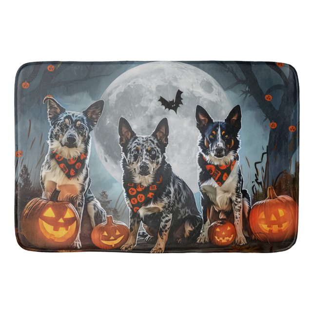 Tapis De Bain Blue Heeler Halloween Épouvantable (Devant)