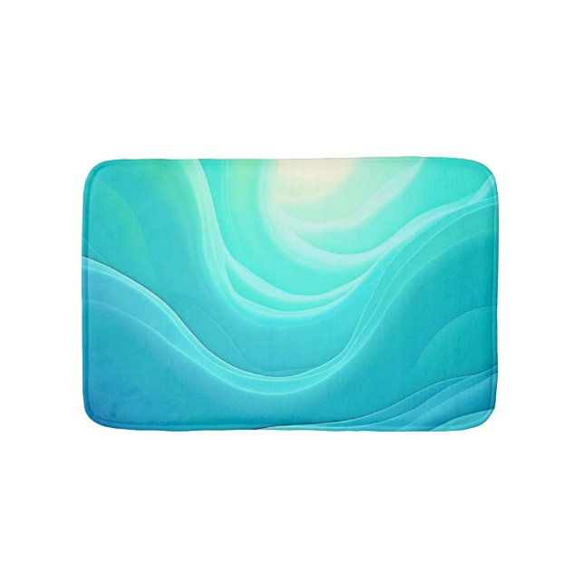 Tapis De Bain Blue Ocean Serenity Waves Abstrait Design (Devant)