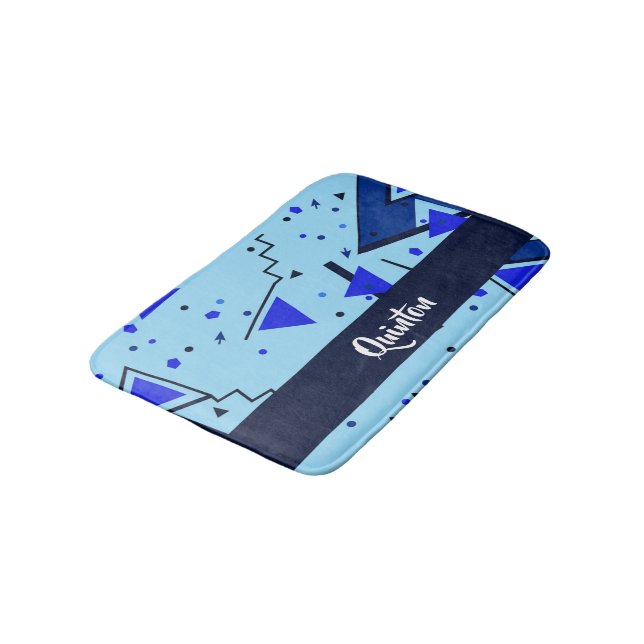 Tapis De Bain Blue retro print (Angle)