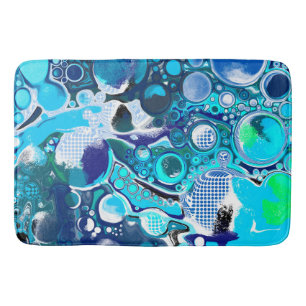 Tapis De Bain Blue Sea bulles Art Abstrait
