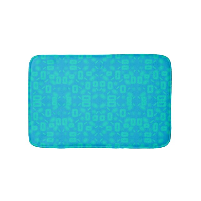Tapis De Bain Blue Turquoise Frosted Glass Motif Art Abstrait (Devant)