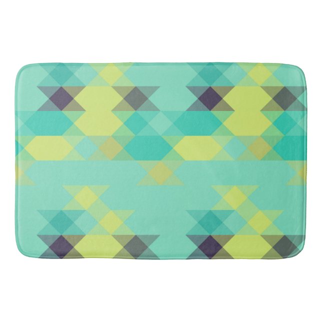 Tapis De Bain blue yellow turquoise yellow and aqua  (Devant)