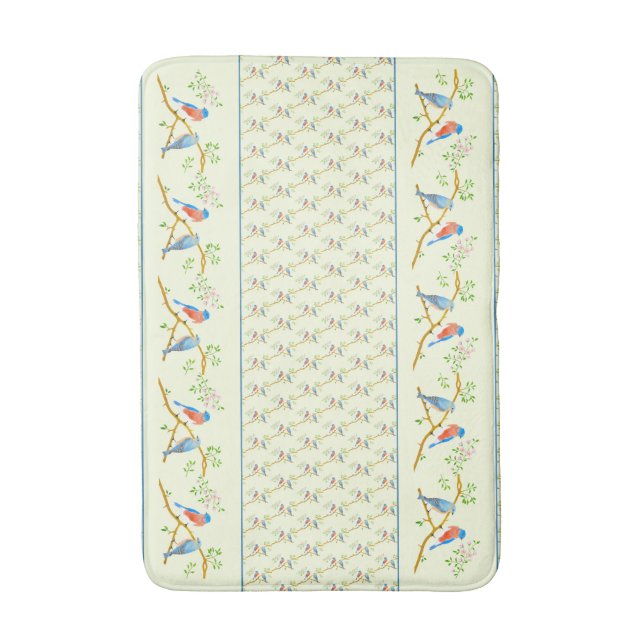 Tapis De Bain Bluebirds Pair Jaune (Devant (Vertical))